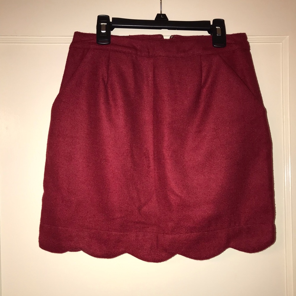 Crimson scalloped skirt